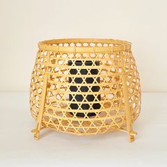 籠花入　鵜籠 大　淡々斎好写　紙箱入　茶道具　華道具　茶器　花器　花籠　竹工芸　未使用品