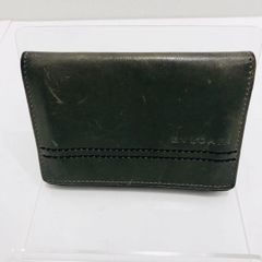 ★ブルガリ BVLGARI 名刺入れ オリーブ レザー メンズ 中古 005667