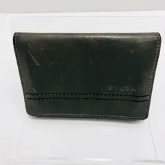 ★ブルガリ BVLGARI 名刺入れ オリーブ レザー メンズ 中古 005667のサムネイル
