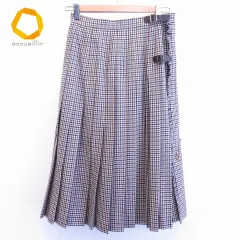 アクアスキュータム Aquascutum ヴィンテージ ラップスカート チェック プリーツ 842082k★のサムネイル