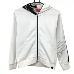 ★SALE価格★ニューバランスゴルフ ジップパーカー 白×黒 織生地 ロゴプリント レディース 0(S) ゴルフウェア New Balance