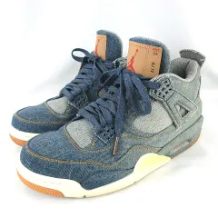 ナイキ NIKE ★AA☆Levi's Air Jordan 4 Denim AO2571-401 US8.5 26.5cm リーバイス エアジョーダン4 デニム スニーカー インディゴ 靴のサムネイル