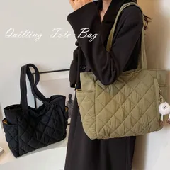 bag1528 ★（予約販売の商品） 新作 レディース トート ショルダーバッグ キルティング 肩掛け 大容量 黒 内ポケット