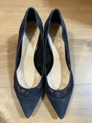 Number TwentyOne ナンバートゥエンティワン No.21 ポインテッドトゥ ハイヒール  レース ネイビー 24cm