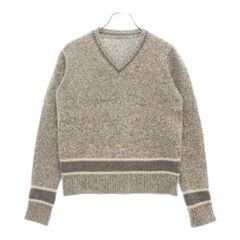Christian Dior (クリスチャンディオール) 21AW ロゴ ウール Vネック ニット セーター グレー レディース 054S01AM303のサムネイル