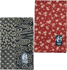 Y's factory ハンカチ メンズ 和柄 日本製 2枚 セット 大判サイズ 53x53cm 速乾 吸水 薄手 ギフト レディース(2枚セットB,  53x53cm)