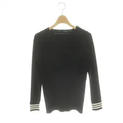 極美品ボーダーズアットバルコニーセーターブラックハイネック金ボタン