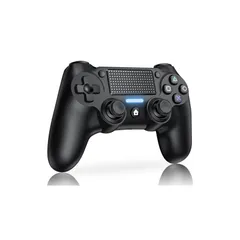 P4 コントローラー ワイヤレスコントローラー 無線 Bluetooth接続 1000mAh 遅延なし 二重振動 ジャイロセンサー機能 重力感応 高耐久ボタン ゲームパット ヘッドフォンジャック付き P4/P3/PC対応 日本語取扱説明15書インチ (Blac