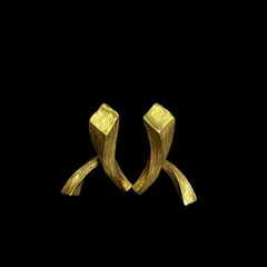 ヴィンテージ ゴールドクロスライン イヤリング