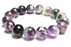 【１点物】美麗◇天使の羽根 フェザーインフローライト　13-13.5mm　ブレスレット パワーストーン 天然石 _MA7313