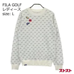 FILA GOLF フィラゴルフ ウール混 ニットセーター 総柄 ホワイト系 L [240101137732]