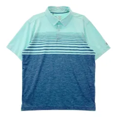 サイズ：XL UNDER ARMOUR アンダーアーマー 1290147 半袖ポロシャツ ボーダー柄 グリーン系 [240101295391]# ゴルフウェア メンズ ストスト
