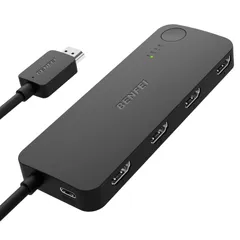 新品 BENFEI HDMI 切替器 4入力1出力 4K@60Hz、2K@144Hz、HDCP 2.3 【アダプティブイコライゼーション対応 30フィートHDMI送信】 PS5/4、Xbox、Roku、FireStick、Switchに対応