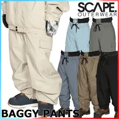 23-24 SCAPE/エスケープ BAGGY PANTS バギーパンツ メンズ レディース 防水パンツ スノーボードウェア スノーウェアー 2024 型落ち L BLUE-GRAY