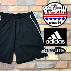 SP1-183★USA古着★海外モデル★ブラック×ホワイト★吸湿速乾 クライマライト【adidas アディダス】CLIMALITE 3ストライプ ハーフパンツ【メンズ M】黒 白 ストレッチ ジム スポーツ