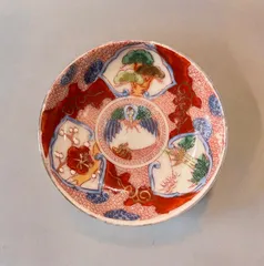 605『九谷 花鳥 人物 豆皿』　/骨董品 古美術 古玩 アンティーク 605『九谷 花鳥 人物 豆皿』/骨董品 古美術 古玩 アンティーク