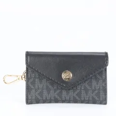 極美品 マイケルコース MK モノグラム レザー カードケース コインケース 名刺入れ 財布 コンパクト ウォレット メンズ EBE CG16-8【中古】