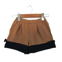 ファミリア ショートパンツ ボトムス キュロット リボン 日本製 キッズ 女の子用 110サイズ ベージュ×紺 Familiar 【中古】