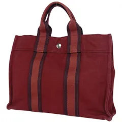 HERMESフールトゥ　赤キャンバストートバッグ HERMES エルメス フールトゥ PM トートバック レッド｜中古