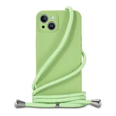 Handodo Apple iPhone 14 Plus 用 ケース iPhone 14 Plus カバー ネック ショルダー ストラップ付き スマホ シリコン カバー 紐付き 斜めがけ 織りストラップ付き 調節可能なショルダー クロスボディ ネックレス  0