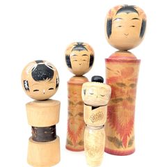 卯三郎こけし 四季の詩 4体セット 創作こけし 木製 郷土玩具 卯三郎作