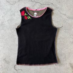 sleeveless tops / リメイク タンクトップ 刺繍 薔薇 #a826