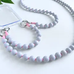 3WAY☆HAKU☆ウッド ビーズ スマホ ショルダー ネック ハンド ストラップ バッグ ウォレット チェーン 天然 木 製 携帯 ショルダー 木のビーズ ストラップ キー ホルダー チェーン メガネ ストラップ ブランケットクリップ KASUGAR