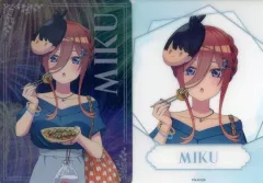 【中古】キャラカード 中野三玖 メタリックカード・クリアカード 2枚セット 「ひこくじ 五等分の花嫁∽ ～私と花火、見よ?～」 F賞