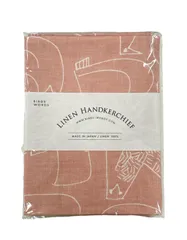 バーズワーズ リネンハンカチ Birds ピンク