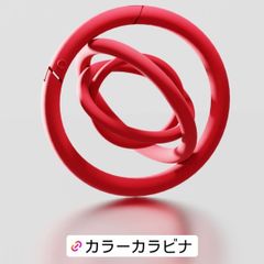 カラーカラビナ 丸型 直径約25mm 5個入り  レッド