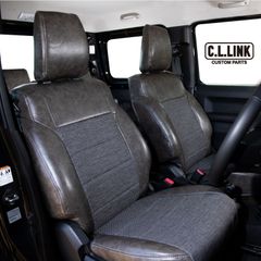 日本製 車検対応 クラシックレザーシートカバー JB64 JB74 ブラック 黒 グレー 灰色