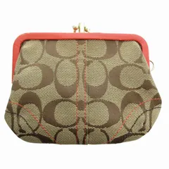 コーチ　がま口　コインケース　 シグネチャー　ブルー　未使用に近い 楽天市場】COACH/コーチ シグネチャーがま口コインケース