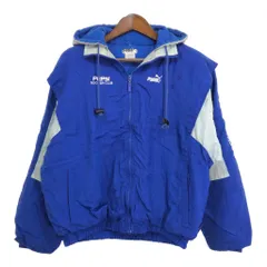 90年代 PUMA プーマ PEPSI ペプシ 中綿 ナイロンジャケット スポーツ 企業ロゴ ブルー (メンズ M) 中古 古着 S0173