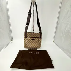 GUCCI グッチ ミニ メッセンジャーバッグ ダブルG カーフ ブラウン クロスボディ 斜め掛け サコッシュ GGキャンバス ベージュ ショルダーバッグ　1187