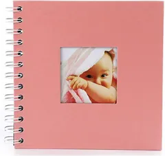 fogman アルバム スクラップブック 写真 手作り デコ 黒台紙 子供 赤ちゃん 20ページ( ピンク,  L， ワンサイズ)