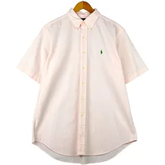 古着 ラルフローレン Ralph Lauren CLASSIC FIT シアサッカー 半袖 ボタンダウン ストライプシャツ メンズL相当/eaa584887