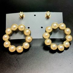 (24)パールピアス ゴールド 人工ダイヤ ジルコニアピアス 4点セット 可愛い 高級感あり