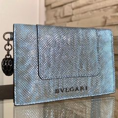 【BVLGARI】セルペンティ フォーエバー カードホルダー　ラメ入り　ブルー