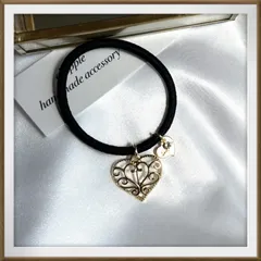 No.1194 ハートのヘアゴム　ハンドメイドヘアゴム