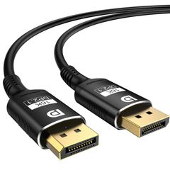 3m_ブラック FDBRO DisplayPort 2.1 ケーブル DP80 16K@30Hz/8K@60Hz/4K@120Hz オス-オス 80Gbps DP 2.1 ケーブル 30AWG HDR DSC 3D ディスプレイポート 2.1 ケーブル (ブラ