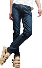 Sunny Wing ジーンズ メンズ デニム ルーズ スキニー ストレッチ ストレート パンツ 36( インディゴブラック,  W36)