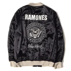 新品 RUDE GALLERY ルードギャラリー RAMONES 40周年記念 サテン スカジャン スーベニアジャケット SOUVENIR JACKET 16AW ブラック 5(XL) コラボのサムネイル