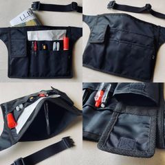 【Ｂ】オリジナル ハンドメイド 仕事 作業 便利 軽量 収納 ウエストポーチ ウエストバッグ ボディバッグ ベルトポーチ スマホポーチ ナースポーチ オーガナイザー 撥水 ナイロン ブラック 黒 メンズ レディース 男女兼用 《サイズ別 3タイプ》