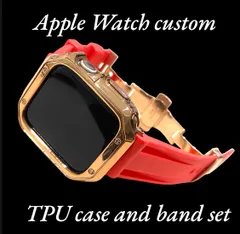 Rr カスタム セット アップルウォッチバンド ラバーベルト Apple Watch カバー ケース メンズ レディース 38mm 40mm 41mm 42mm44mm45mm46mm49mm
キラキラ　極艶コーティング　シリコンバンド