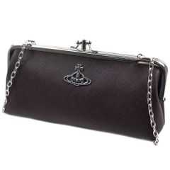 ヴィヴィアンウエストウッド 財布 チェーン付 ショルダーウォレット がま口 ポーチ ブラウン Vivienne Westwood 52020044-32117-D401