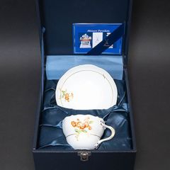 マイセン ゴールド＆フラワー（サクラソウ） ティー／コーヒー兼用カップ＆ソーサー