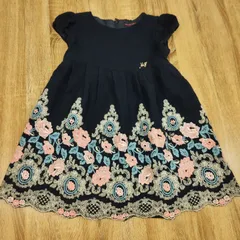 mezzopiano chuchu。メゾピアノ。キッズワンピース。ネイビー系。130サイズ。