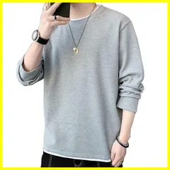 メンズ 長袖tシャツ ロンティー ロングtシャツ ろんてぃーメンズ 長袖 ろんぐtシャツ メンズ長袖tシャツ カットソー トレーナー [Aroniko] ワッフル 無地 シンプル 春 秋 大きいサイズ 重ね着風