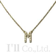 AHKAH　アーカー　イニシャル　「M」　ネックレス　K18YG　15Pパヴェダイヤモンド0.06ct　ブランドジュエリー　アクセサリー　ペンダント　Au750　K18イエローゴールド　18金　ルミエトワール【73890】
