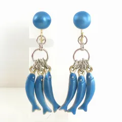 #anza ケンゾー KENZO イヤリング 魚 フィッシュ ヴィンテージ 青 シルバー レディース [942295]のサムネイル